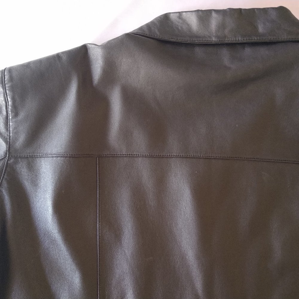 Vintage Black Leather Jacket Clio ll Unisex sz 3X - Picture 6 of 7